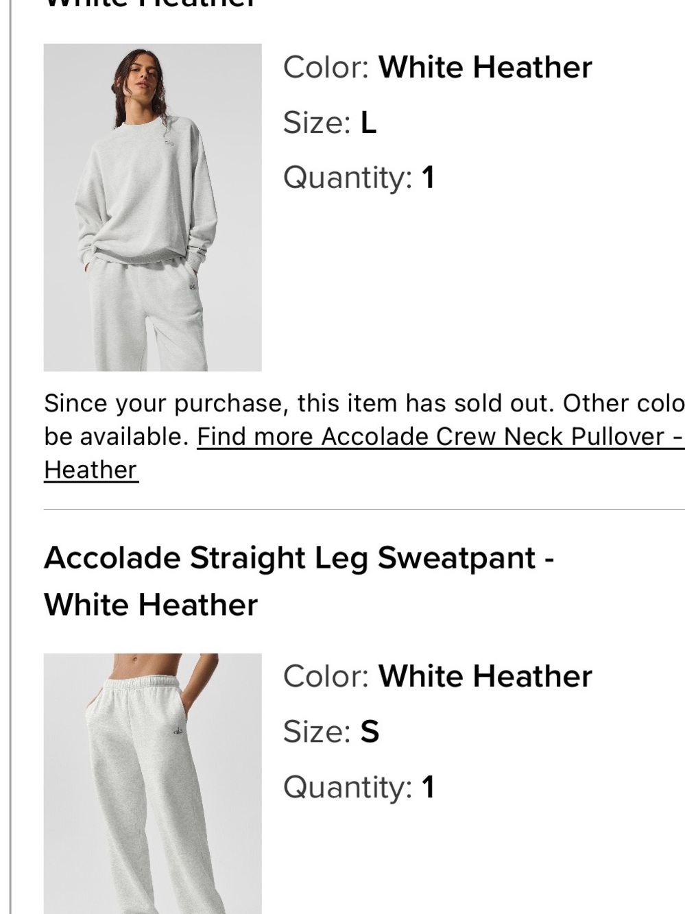 ALO Yoga Accolade Set - White Heather